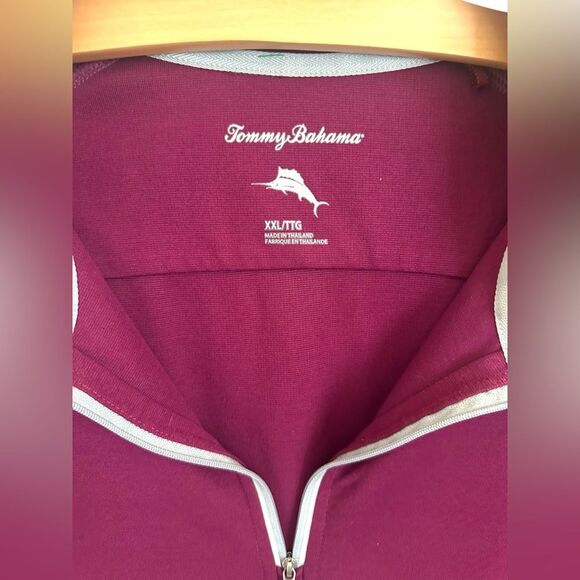 Tommy Bahama Men’s Firewall Half-Zip Sweatshirt Burgundy Sporty size XXL - Picture 8 of 9